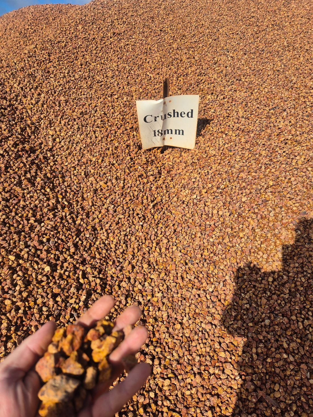 Crushed Gravel (18mm) in use on a Perth job, supplied and delivered across Perth by Red Sand Supplies